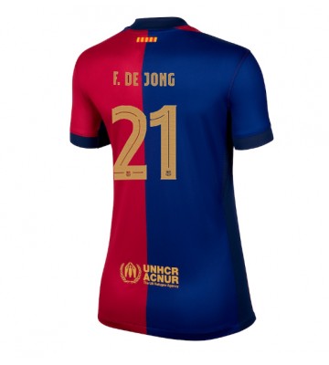 Barcelona Frenkie de Jong #21 Hjemmebanetrøje Dame 2024-25 Kort ærmer